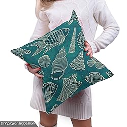 Ambesonne Sea Shells Fabric by The Yard, Nautical
