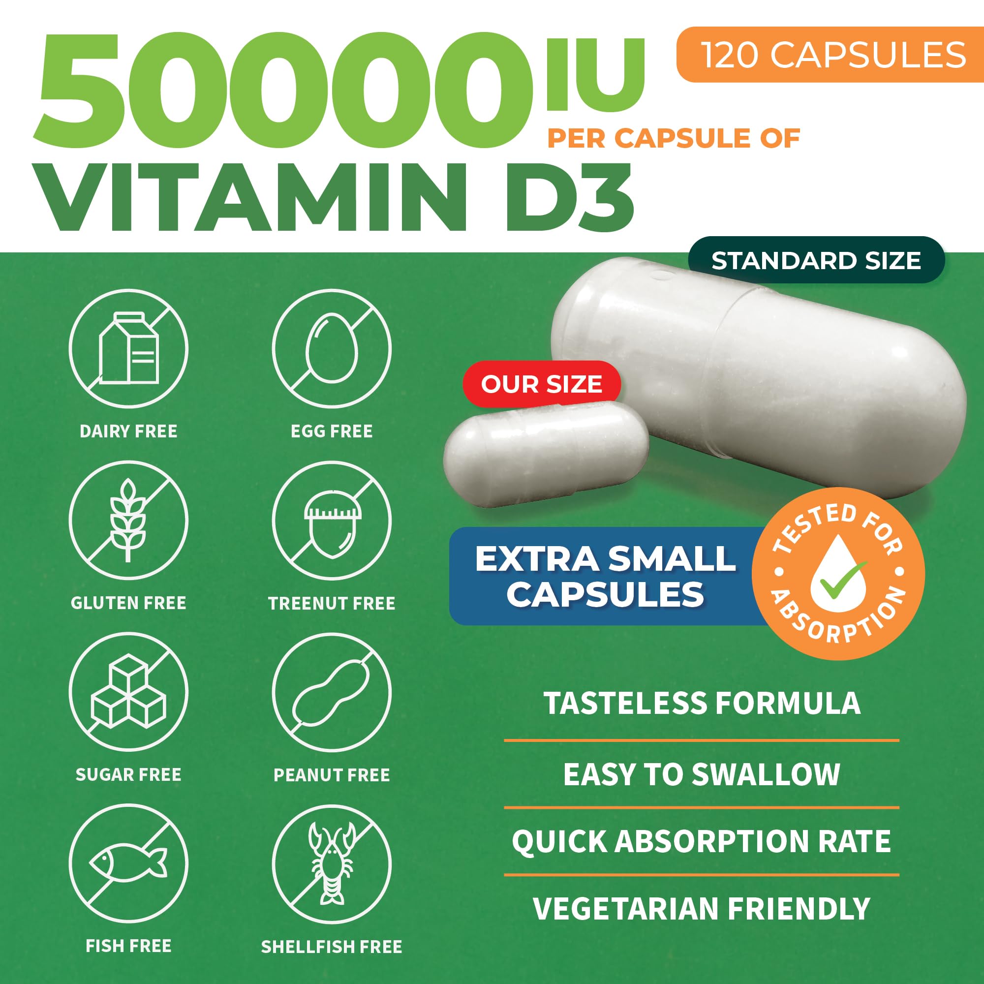 ForestLeaf Vitamin D3 IU Weekly Supplement Vitamin D Capsules for