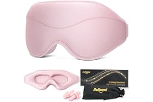 BeHoomi Sleep Mask, Premium Eye Mask for Sleeping, Total Blackout, Super Soft Comfort, Adjustable Fit, Upgraded 3D Ergonomic Designed Sleeping Mask for Home, Office, Travel, Meditation, Yoga, Pink