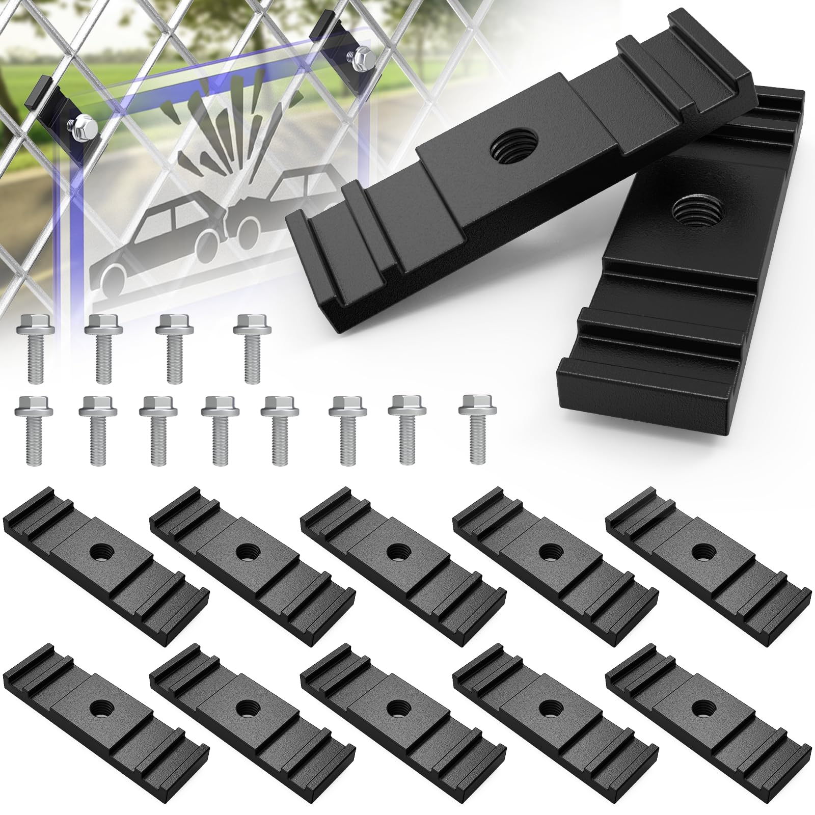Photo 1 of IRENPORU 12 Pcs Chain Link Fence Mount Fastener Bracket Clip for Standard Fence Sign Mounting Support Rack Banner Display