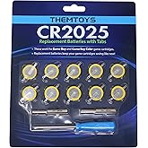 Tabbed CR2025 Batteries 10-pack, 2025 Battery Gameboy Cartridge Battery CR2025 Battery Tabs Solder, Color GBC CR2025 3v Lithium Battery, CR2025 Replacement Battery Gameboy Save Battery, Solder Tabs