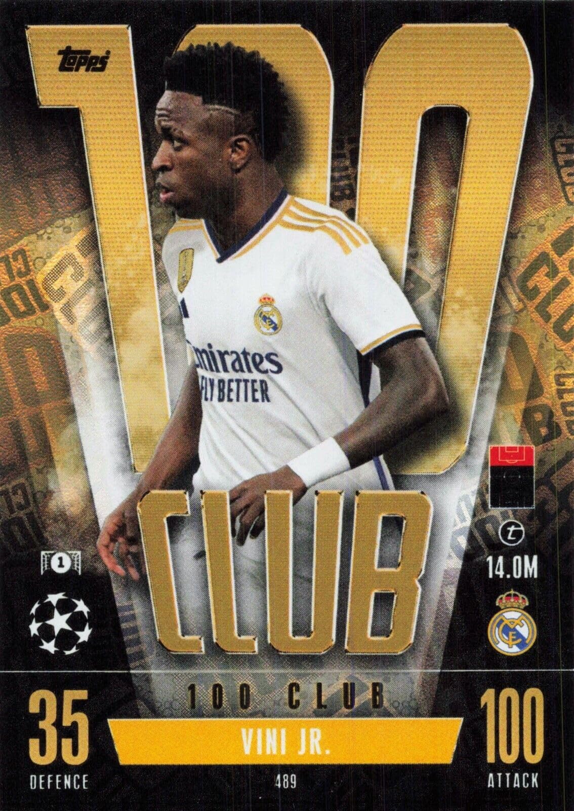 Topps Match Attax 2023 2024 Vini JR 100 Hundred Club Trading Card