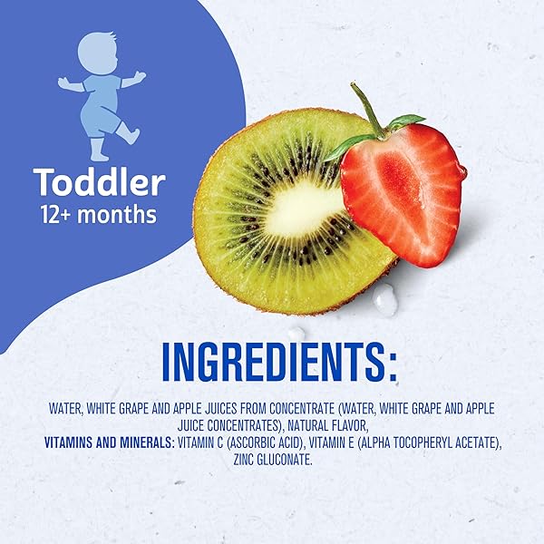 GERBER TODDLER JUICE, STRAWBERRY & KIWI, WATER AND FRUIT JUICE BLEND, TODDLER DRINK, 6PK