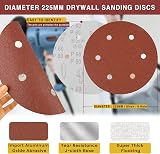 STE BRUAM 30Pcs 225mm Sanding Discs 6 Hole Hook & Loop 40-240 Grits view 2