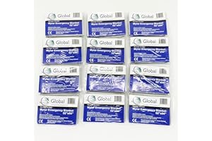 Medical Sales Supply Emergency Mylar Thermal Blankets - 12 Pack | Survival Space Fire Blankets for Outdoor Adventures, Marathons, First Aid | Waterproof & Windproof | Ideal for Camping & Hiking