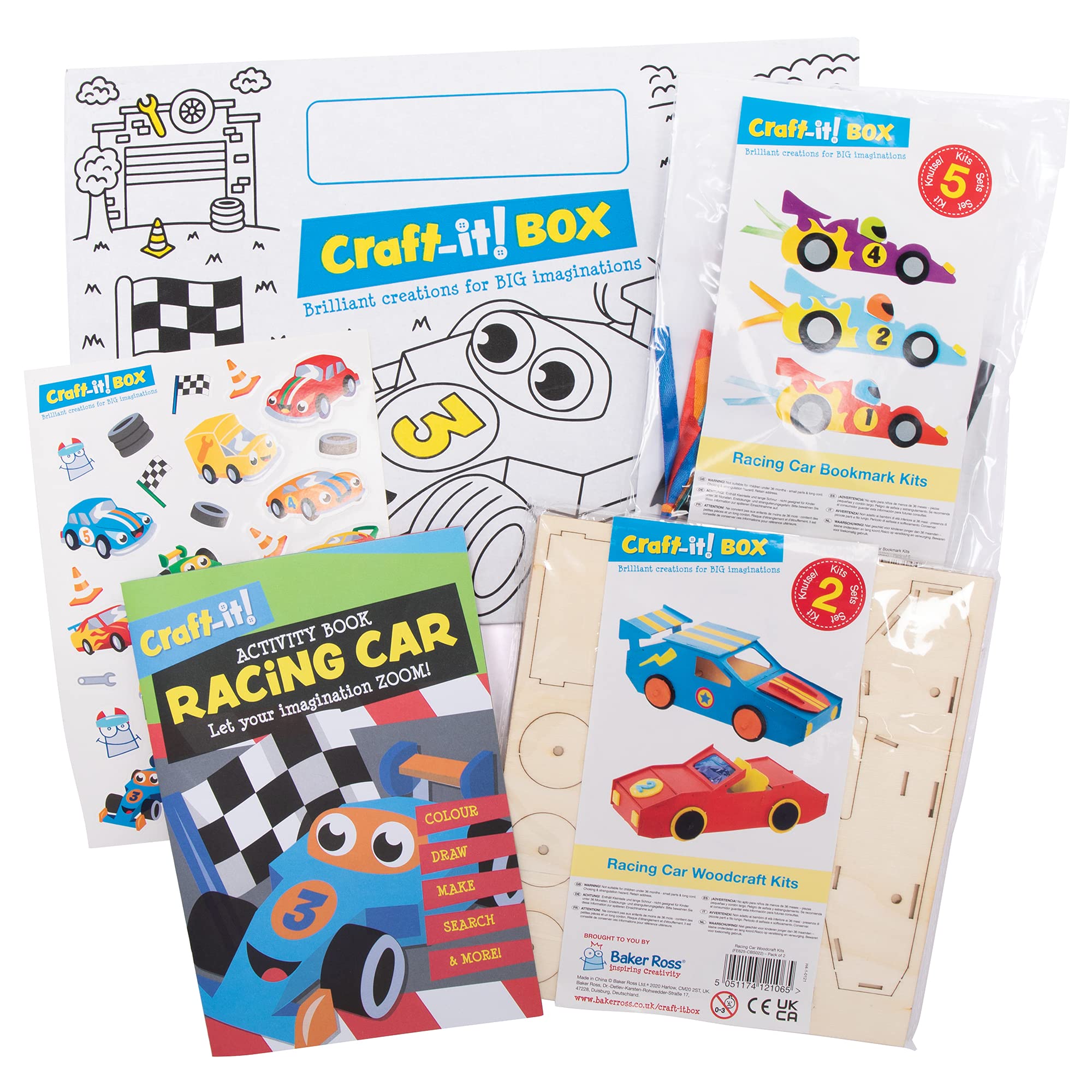 Baker Ross CBS022 Racing Car Craft-it! Box - Creative Arts and Crafts Activities for Kids