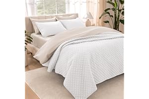 Bare Home Coverlet Set - Lightweight Bed Decor - Comforter Alternative - All-Season Quilted Bedspread (Twin/Twin XL, White)