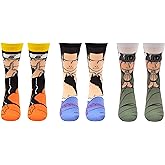 Everything Legwear Naruto Shippuden Cosplay Crew Socks - Naruto, Sasuke, Jiraiya Characters - One Size Fits Most