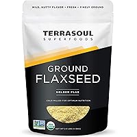Terrasoul Superfoods Organic Ground Flax Seeds, 2.5 Pound - Finely Ground | Smooth Texture | Golden Flax