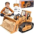 1/20 Construction Bulldozer Toy - Kids Toy Engineering Digger Truck, Remote Control Hydraulic Toy Car for 6 7 8 9 Year Old Boys Girls, Beginner Car Tractor Vehicle Birthday Gifts for Kids