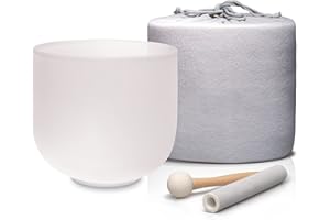 ALIOTH D Note Crystal Singing Bowl Sacral Chakra 7 inch with Carry Case Bag and Singing Bowl Mallet