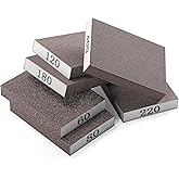 POLIWELL 6 Pack Sanding Sponge,Sanding Block of 60/80/120/180/220/400 Grit Flexible Contour Grip for Wood, Metal, Drywall - 6