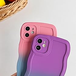 Caseative for iPhone 11 Case,Solid Color Curly Wave
