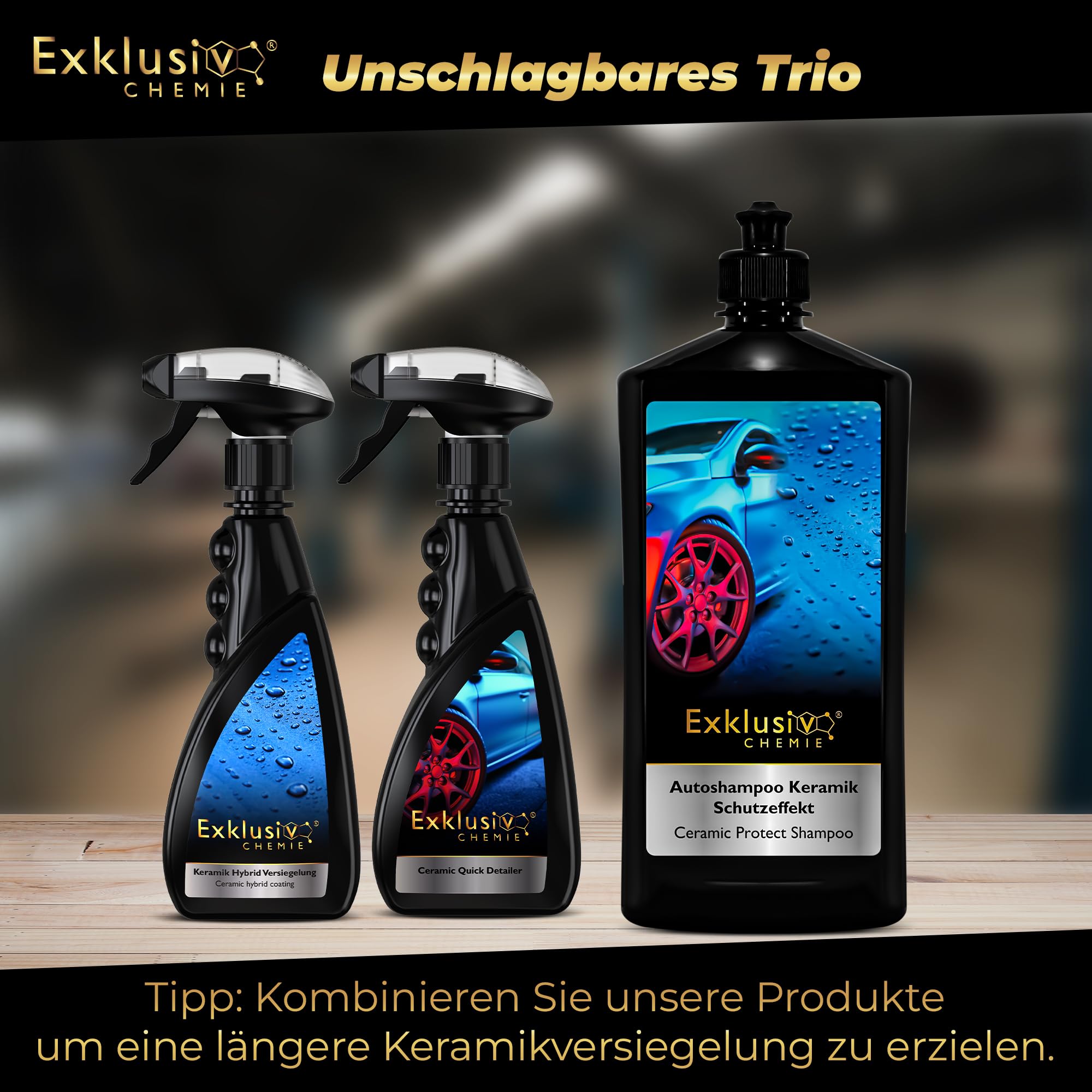 Exklusiv Chemie® Autoshampoo Keramik Schutzeffekt 750ml | Auto Shampoo Konzentrat mit Abperleffekt | Auto Reiniger mit Keramik Versiegelungseffekt | Wasser & Schmutzabweisend für alle Auto Außenteile 5