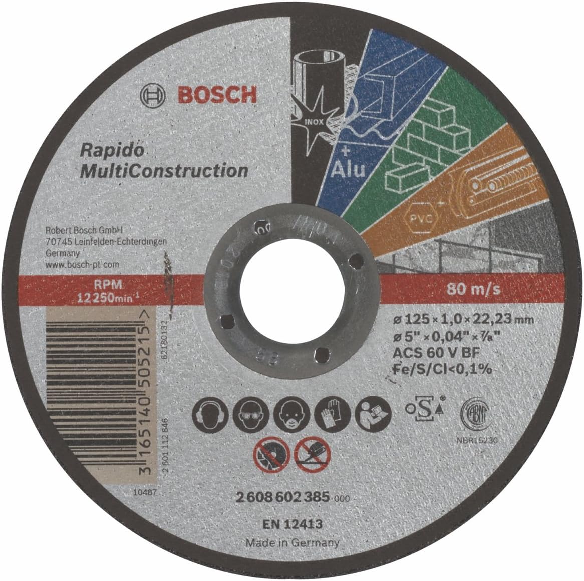 Bosch 1x PRO Multi Construction Cutting Disc for Small Angle Grinder and Bore 22.23 mm (for Stainless steel Non-ferrous metals - Image 3
