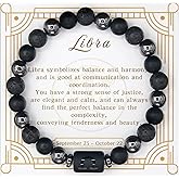 CNYTPE Zodiac Sign Bracelet for Men & Women – Matte Lava Hematite Stone Beads, 12 Constellation Lucky Charm Jewelry for Positive Energy & Protection Against Bad Luck