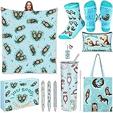 JenPen 10 Pcs Blue Sea Otter Gifts Set Graduation Favor for Women Men Otter Lovers Include 20 oz Stainless Steel Tumbler Cosmetic Bag Throw Blanket Socks Easter Basket Stuff for Birthday Party