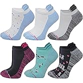 Dr. Motion 6 Pairs Womens Low Cut Ankle Cushioned Breathable Compression Socks