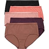 Hanes Women's Just My Size Briefs, Breathable Mesh Plus Size Brief Underwear, No-Show Panties, 5-Pack