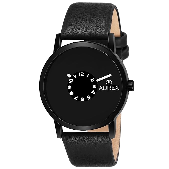 Aurex Analouge Blue Dial Watch Water Resistant Black Color Strap Watches for Mens/Boys (AX-GR152-BLB)