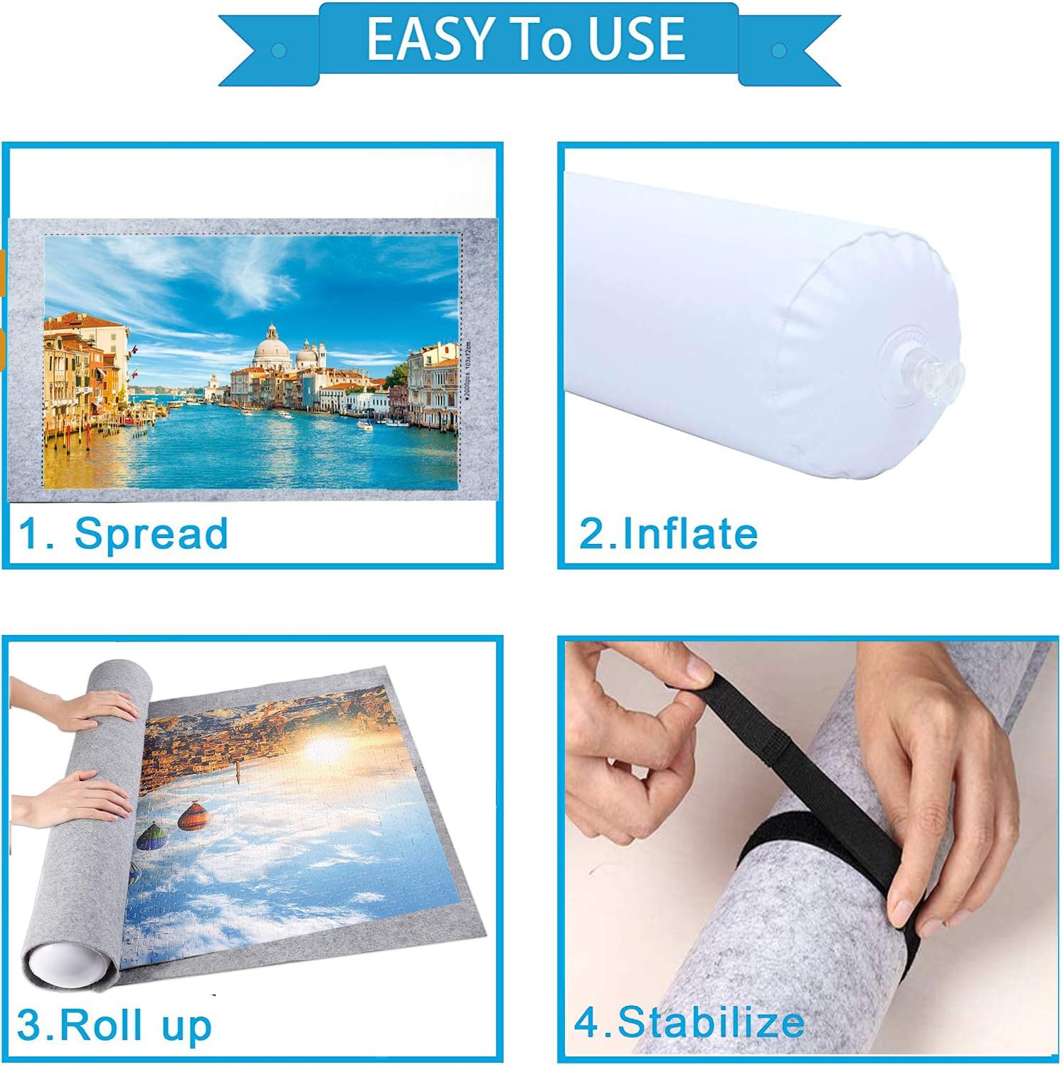 Puzzle Mat Roll Up 2000 Pieces, Puzzle Sorting Trays x 4, Puzzle Roll Up Mat Puzzle Saver Jigsaw Puzzle Mat Puzzle Board Mat Puzzle Mats Puzzle Mat 1000 Pieces Puzzle Mat Roll Up: Toys & Games