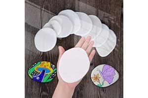 Lulonpon 12 Pieces Large Painting Rocks, 3-4 Inches White Rocks for Painting,Smooth Rocks Bulk,Flat Rocks,Natural Smooth Surface Arts and Crafting Painting Supplies