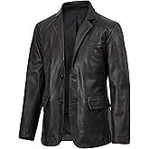 Decrum Real Leather Blazer for Men - Casual Fashion Mens Leather Coat