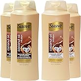 Suave Professionals Damage Repair Shampoo + Conditioner Coconut Oil, 28 Fl Oz (Pack of 4)