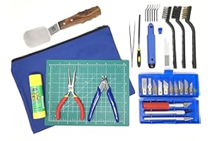 AMX3d Economy 3D Printer Tool Kit - All The 3D Printing Tools & Accessories Needed to Remove, Clean & Finish 3D Prints for Adhesion Print Removal Print Clean-Up and 3D Printer Maintenance