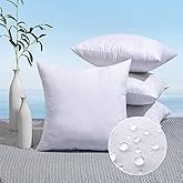 MIULEE Pack of 4 18x18 Outdoor Pillow Inserts, Water-Resistant Throw Pillow Inserts Decorative Premium Square Pillow Stuffer Sham for Porch Swing Couch Sofa Cushion Patio Furniture