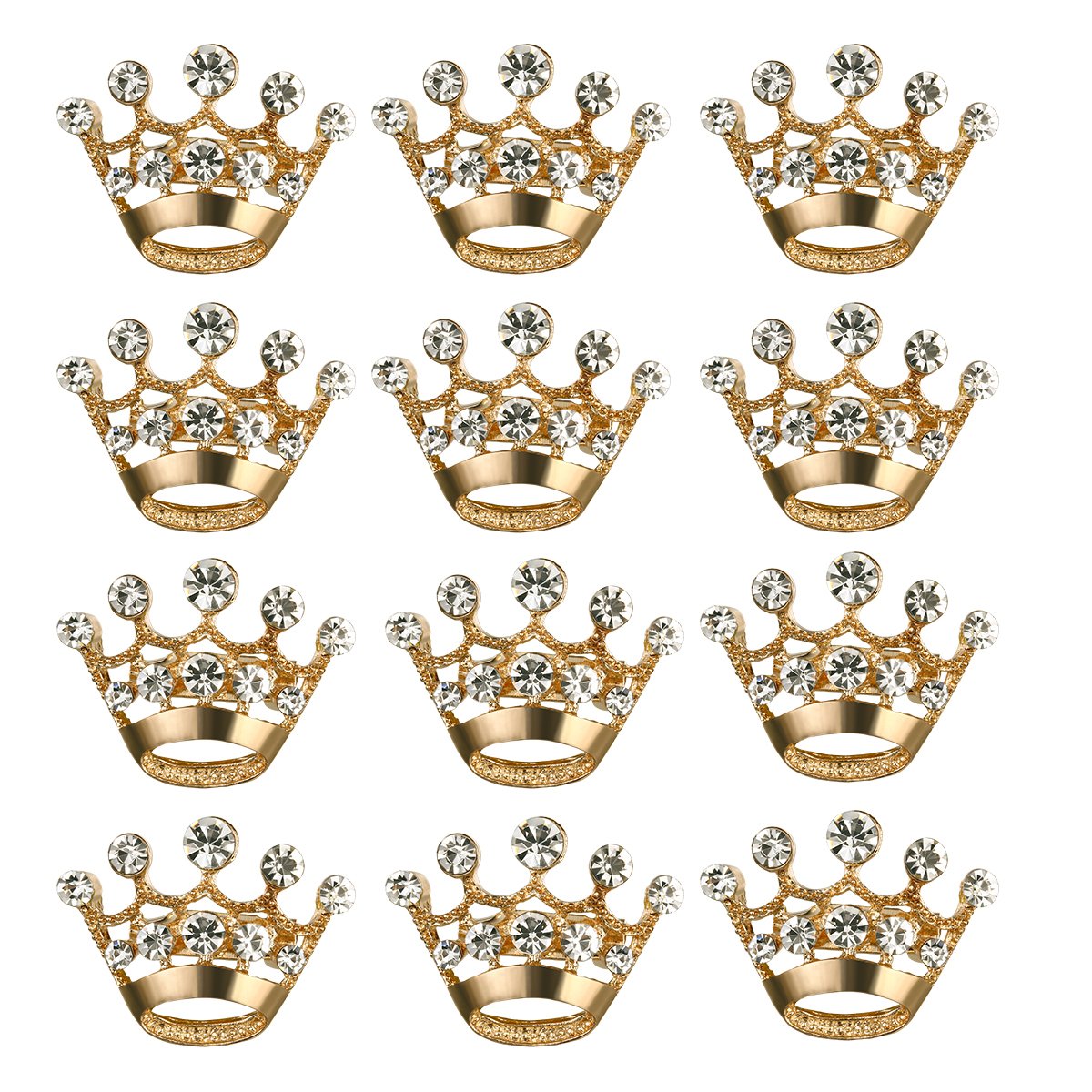 12 piece crown brooch set