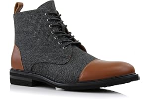 Polar Fox Men's Ankle Dress Boots | Lace-up Casual Fashion Boot Collection | Cap Toe & Plain Toe Styles