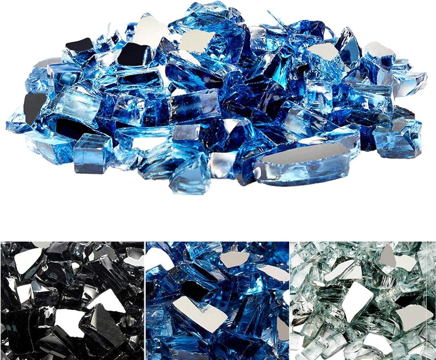 UMAX 10Pound Reflective Fire Glass Beads 3/4 inch Crushed