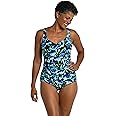Maxine Of Hollywood Women's Side Shirred Girl Leg One Piece Swimsuit