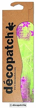 Decopatch Papier No. 384 (grün Blümchen pink, 395 x 298 mm) 3er Pack