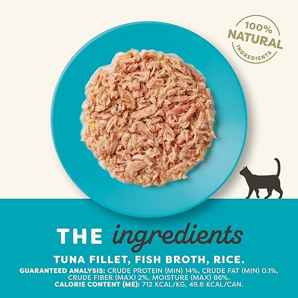 APPLAWS NATURAL WET CAT FOOD, LIMITED INGREDIENT CANNED WET CAT FOOD, TUNA FILLET IN BROTH, 2.47OZ CANS