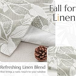 jinchan Linen Valance Kitchen Curtain for Windows