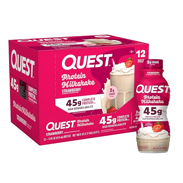 QUEST NUTRITION STRAWBERRY PROTEIN SHAKE, 45G PROTEIN, 2G...