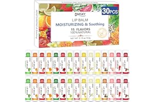 DMSKY 30 Pack Lip Balm, Natural Lip Balm Bulk with Vitamin E and Coconut Oil, Moisturizing Soothing Chapped Lips, Gifts for Women Stocking Stuffers Party Favors