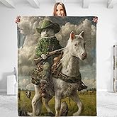 Funny Cat Throw Blanket - Soft Plush, Lightweight, Warm, Fuzzy Anti-Pilling Flannel Blanket for Couch, Bedroom, Travel, Bed- Comfy 50in×60in