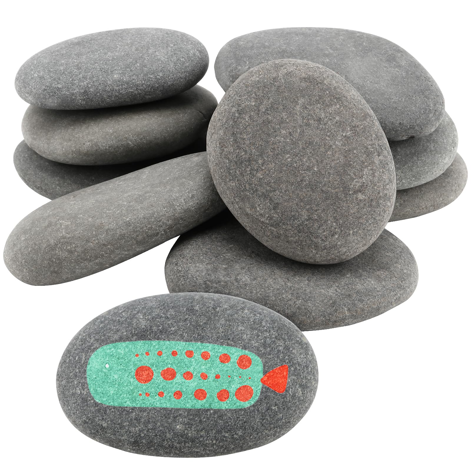 MANCHAP 30 PCS 5-8cm Painting Rocks Stones, Painting Pebbles Stones, Natural River Rocks for Arts Crafts, Grey