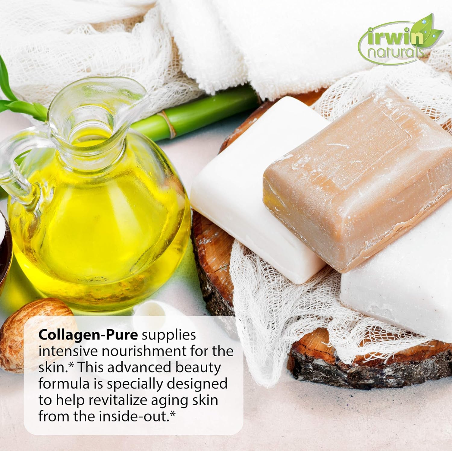 Irwin Naturals Deep Tissue Collagen-Pure with Coconut Water - Intensive Skin Nourishment - 80 Liquid Softgels: Health & Personal Care