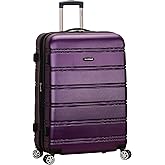 Rockland Melbourne Hardside Expandable Spinner Wheel Luggage, Purple, Checked-Medium 24-Inch