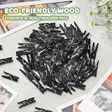 Fuyamp 100 Pcs Mini Wooden Pegs 2.5cm Black Craft Pegs String Photos view 7