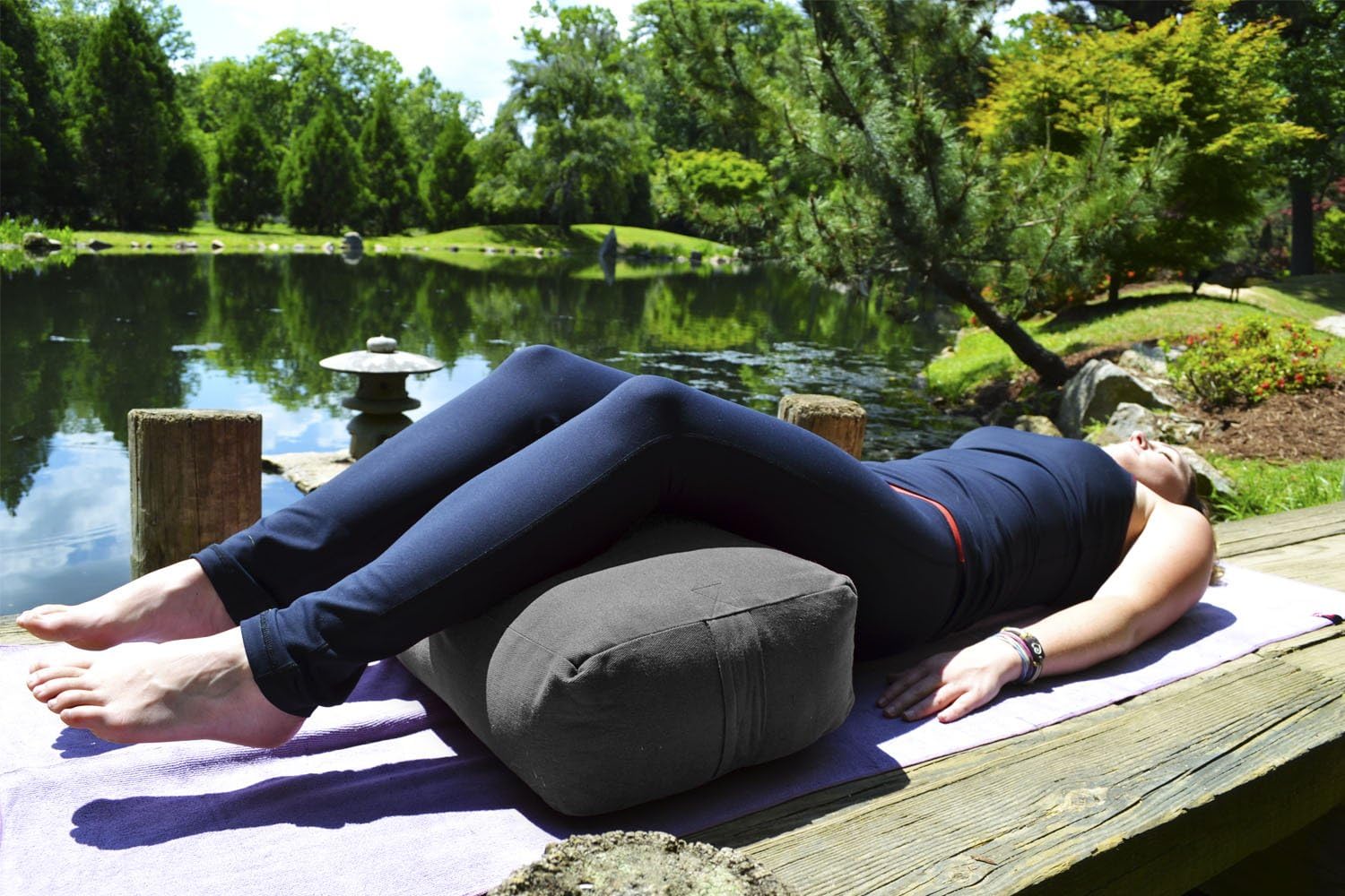 yogaaccessories supportive rectangular cotton yoga bolster