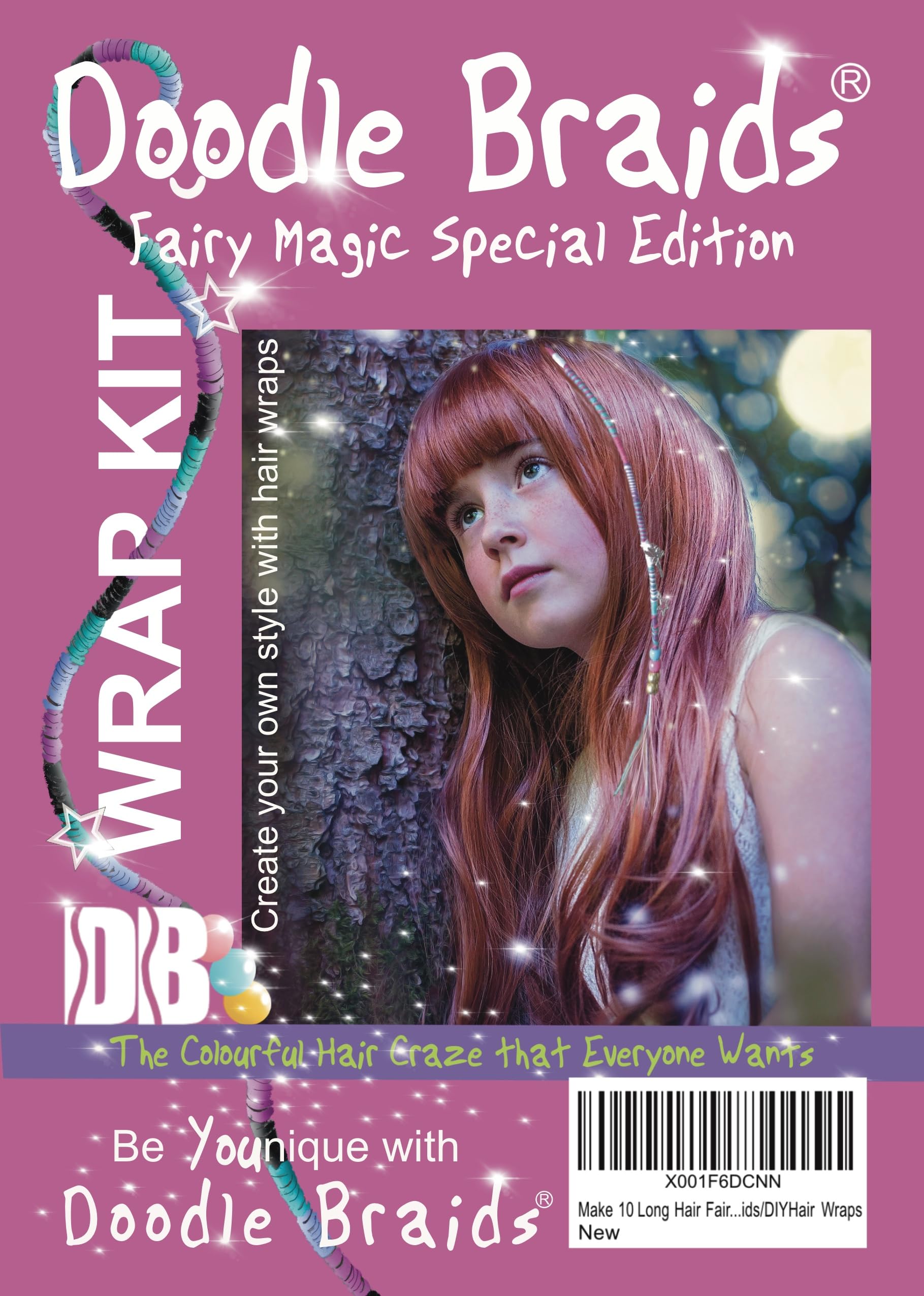 Fairy hair wrapping kit, girls’ hair accessories and extensions, hair salon kit, hair styling gifts for girls, festival and party hair for women. Floss wrapping made easy DIY kit. 10 hair wrap set