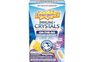 Emergen-C Immune Plus Crystals, On-The-Go Immune Support Supplement with Vitamin C, Vitamin D, B Vitamins, Zinc and Manganese, Berry Lemonade, Back to School Essentials - 28 Stick Packs