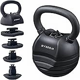 BYZOOM FITNESS Adjustable Kettlebell 30lb/40lb Weight Training Fitness Exercise Full Body Workout 5 in 1 for Home Gym Beginners Woman