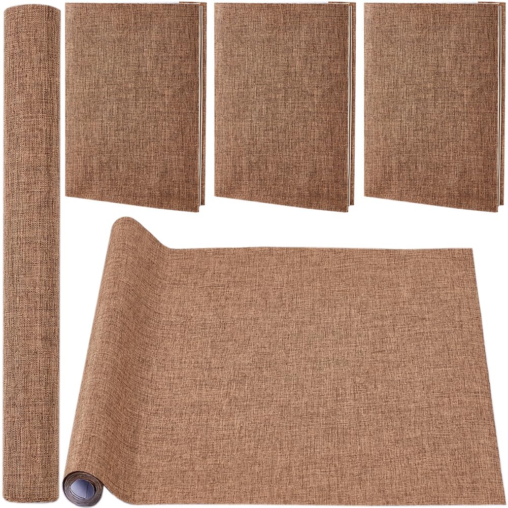 CRASPIRE 130x30cm Linen Book Cloth Brown Books Binding Fabric Surface Paper Backed Bookcover Densely Woven Cloth Books Album Scrapbooking Archival Covering Protector Bookcloth Bookbinding