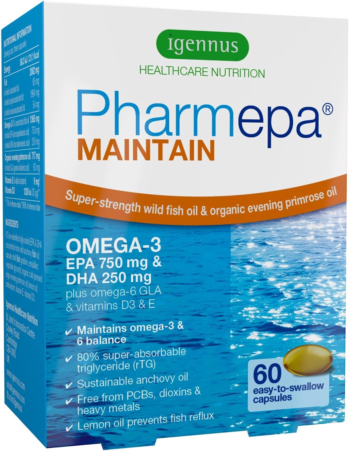 Pharmepa Maintain Super Strength Omega3 Wild Fish Oil with GLA